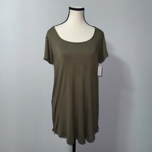 Bongo olive green stretch side zip shirt junior size medium